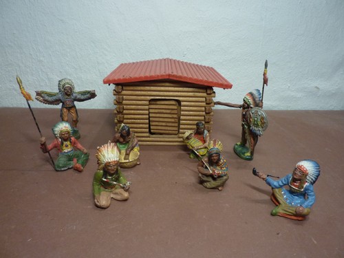 Indianer vor blockhütte - 8,