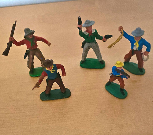 Wildwest cowboy figuren - 5x, cowboy-figuren